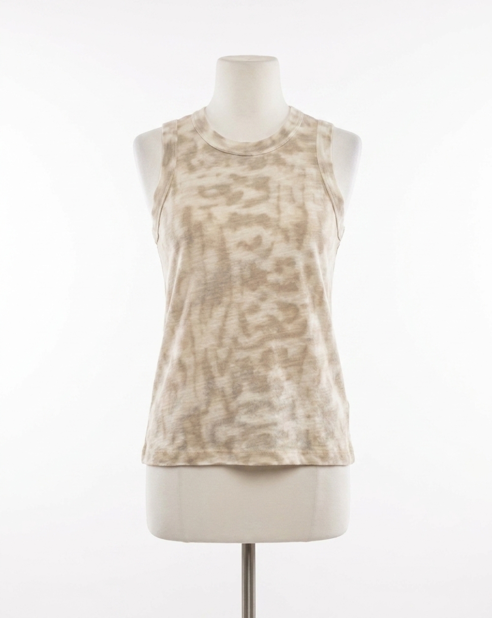 NEW CHASER linen jersey raw edge muscle tank in khaya